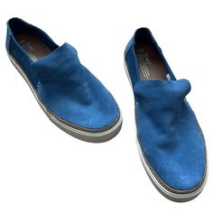 Nwot Toms Women’s Sunset Infinity Blue Oceana Suede Slip On Loafer Size 12 The Sunset Is One Of Our Newest Slip-Ons, And It Might Be One Of Our Favorites (Don’t Tell The Others). A Lot Of The Elements Will Look Familiar To A Long-Time Toms Fanthe Cupsole, The Rope Detail, The Deconstructed Upperbut The Way We’ve Combined Them Is Totally Fresh. It Feels Beachy But A Touch Edgier Than An All-Out Espadrille." Blue Suede Upper Cushioned Insole Custom-Molded Rubber Cupsole Nonsmoking Home Beach Casua Blue Closed Toe Slip-ons With Leather Sole, Blue Slip-on Loafers With Rubber Sole, Blue Slip-ons With Branded Insole, Blue Slip-on Loafers With Flat Heel, Blue Slip-ons With Rubber Sole, Blue Textured Sole Slip-ons For Spring, Blue Suede Slip-ons With Rubber Sole, Casual Blue Loafers With Round Toe, Casual Blue Suede Slip-ons