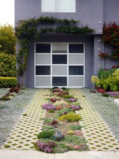 the front and back side of a house with plants growing on it, and an image of