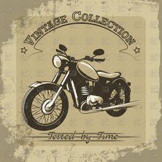 an old - fashioned motorcycle with the words vintage collection on it