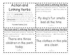 an action and linking verbs worksheet for students to use in the classroom