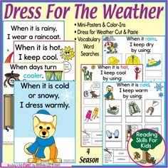 the weather and climate worksheet for children to learn how to use it in their classroom