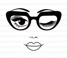 the silhouette of a woman's face with large eyelashes