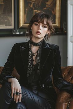 Casual Witch Outfit Ideas, Business Goth Outfits, Business Casual Outfits For Women Black, Soft Goth Style, Business Casual Goth Outfits, Office Goth Outfits, Witch Style Outfits, Ami Outfits, Goth Outfits Women