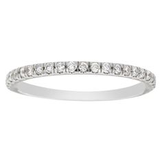 This petite Micro - Prong set diamond ring features 25 ideal cut diamond through 3/4 of the band. Stunning! Experience the Difference ! Product details: Center Gemstone Color: WHITE Side Gemstone Type: NATURAL DIAMOND Side Gemstone Shape: ROUND Metal: Platinum Metal Weight: 1.56 Setting Type: Micro prong Shank Height: 1.5MM Shank Height: 1MM Material: NATURAL DIAMOND Engravable: yes Minimum Number Of Diamonds: 25 Minimum Color: H Minimum Clarity: VS2 Rhodium Plate: Yes Sizable: Yes White Gold Diamond Band, Gold Diamond Band, Pave Diamond Ring, Platinum Metal, Eternity Band Diamond, Diamond Bands, White Gold Diamonds, Prong Setting, Diamond Bracelet