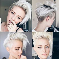 Light Blonde Hairstyle Ideas - Short Hairstyles for Thick Hair 2016 Trendy Short Haircuts, Short Hairstyles For Thick Hair, Trendy Short Hair Styles, Cool Haircuts, Pixie Hairstyles, Undercut, Hair Today