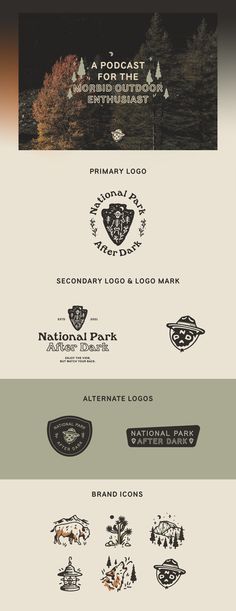 four different logos that are on top of each other, with the words national park below them