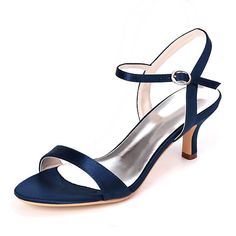 Category:Wedding Shoes; Upper Materials:Satin; Heel Type:Kitten Heel; Gender:Women's; Toe Shape:Open Toe; Type:Bridal Shoes; Heel Height(inch):2-3; Outsole Materials:Rubber; Closure Type:Buckle; Shipping Weight:0.585; Production mode:Self-produce; Foot Length:; Size chart date source:Provided by Supplier. Kitten Heel Wedding Shoes, Kitten Heel Shoes, Summer Heels, Shoes Heel, Womens Wedding Shoes, Kitten Heel, Rubber Heels, Wedding Trends, Bridal Shoes