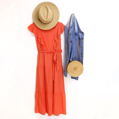 Say hello to the show stopping color of the season - Papaya!  This Ruffle Summer Dress features ruffle details on the sleeves and bodice, flowy tiers, and a functional waist tie - it doesn’t get more flattering than that! Put on some wedges and your favorite jewelry and you’ll be ready for all your summer celebrations. Vacation Tiered Dress With Ruffle Hem And Flutter Sleeves, Brunch Tiered Dress With Flutter Sleeve And Ruffle Hem, Brunch Flutter Sleeve Tiered Dress With Ruffle Hem, Flutter Sleeve Tiered Dress With Ruffle Hem For Brunch, Flowy Ruffle Sleeve Tiered Vacation Dress, Brunch Tiered Dress With Ruffle Sleeves, Flowy Tiered Dress With Ruffle Sleeves For Vacation, Flowy Tiered Dress With Ruffle Sleeves For Brunch, Spring Tiered Flutter Sleeve Dress With Ruffle Hem