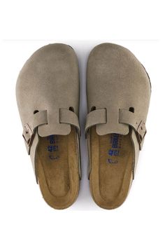 These Birkenstock Boston Soft Footbed Clogs for Men in Taupe will never let you down! The classic Birkenstock footbed, custom fit, natural materials, and clog construction are some of the features that make up this fashion staple footwear. These clogs were designed to keep your feet comfortable and stylish get yours today!Features:BirkenstockStyle: 560771-MColor: Taupe Men's shoes Signature clog designCork footbed lined in suedeOriginal Birkenstock soft footbed with Arch support, deep heel cup, and toe gripBirkenstock branded logo on inner shaft, footbed, and buckleEuropean sizingImported from GermanyWondering about the size conversion between women’s, men’s and youth Birkenstocks? Check out our Birkenstock Size Conversion ChartWant some more information about the must have casual shoe? Ch Birkenstock Boston Soft Footbed, Boston Soft Footbed, Fuzzy Heels, Birkenstock Outfit, Womens Casual Boots, Mens Boots Casual, Breaking In, Birkenstock Women, Waterproof Winter Boots