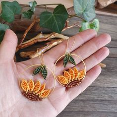 Macrame Sunflower earrings, Small hoop earrings, Flower earrings, Boho jewelry, Yellow earrings, Handmade jewelry, Unique earrings  DESCRIPTION It's perfect for women and girls who love boho jewelry for everyday. Whole earrings are made in micro-macrame with waxed thread, and can be placed in ear using ear wire. The length of the earrings is approx. 4cm  IMPORTANT The earrings can be reproduced.  SIZE Earrings height approx. 4cm Earrings width 4cm  PACKAGING ### The Earrings will be sent in beau Handmade Nature-inspired Hoop Earrings, Handmade Nature-inspired Round Hoop Earrings, Nature-inspired Dangle Hoop Earrings As Gift, Nature-inspired Dangle Hoop Earrings For Gift, Nature-inspired Dangle Hoop Earrings, Handmade Small Hoop Earrings, Nature-inspired, Handmade Small Hoop Earrings Nature-inspired, Handmade Yellow Small Hoop Earrings, Handmade Small Hoop Nature-inspired Earrings