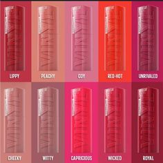 Lip Color All Colors Available 35 “Cheeky” Vinyl - Maybelline New York Unbroken Seal Maybelline Cheeky, Maybelline Lipstick Shades, Maybelline Super Stay Vinyl Ink, Maybelline Products, Perfect Lipstick Shade, Fall Lip Color, Maybelline Lipstick, Sparkly Makeup, Makeup Over 40