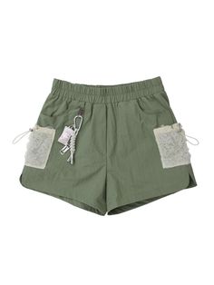 Color : KhakiCountry of Origin : Republic of Korea Summer Green Cargo Pants With Hip Pockets, Olive Cargo Bottoms For Outdoor, Green Short Pants With Cargo Pockets, Green Short Cargo Pants With Patch Pockets, Short Khaki Cargo Pants With Functional Pockets, Khaki Cargo Pants With Hip Pockets For Summer, Khaki Military Style Shorts, Military Style Short Khaki Pants, Military Style Khaki Short Pants