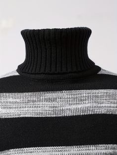 Length:RegularDetails:NonePatterned:StripedSheer:NoFabric:Slight StretchCollar Style:High neckSeasons:All-seasonCare Instructions:Hand wash or professional dry cleanStyle:CasualOther Material:AcrylicMaterial:AcrylicComposition:100% AcrylicWeaving Method:Knit FabricItem ID:YT16110 There maybe 1-2 cm deviation in different sizes, locations and stretch of fabrics. Size chart is for reference only, there may be a little difference with what you get. There are 3 kinds of elasticity: High Elasticity ( Black Knitted Crew Neck Outerwear, Black Sweater With Ribbed Cuffs For Fall, Black Ribbed Cuffs Sweater For Fall, Black Winter Layering Tops, Black Winter Tops For Layering, Black Sweater For Fall Layering, Black Turtleneck Sweater With Ribbed Cuffs, Black Knit Sweater For Layering, Casual Black Winter Sweater