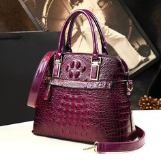 Color: Purple Shell Bag, Mothers Bag, Female Shoulder, Leather Handbags Women, Crocodile Pattern, Luxury Bag, Women Handbag, Purple Bags, Shoulder Messenger Bag