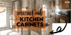 the kitchen cabinets are updating and ready to be painted in white, brown or black