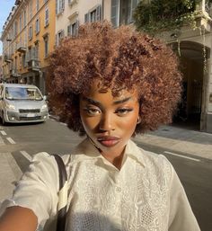 Colored 4c Hair Black Women, Light Brown Afro Hair, Ginger Hair Bob Black Women, 4c Ginger Hair Black Women, Died Afro, Brown Afro Hair Color 4c, Honey Brown Black Women, Ginger Hair Black Women Natural 4c, Short Hair Dye Colors For Black Women