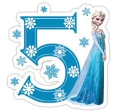 a frozen princess birthday card with the number five