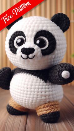 Po from Kung Fu Panda Amigurumi Bulborb Crochet, Free Panda Crochet Pattern, Crochet Panda Pattern Free, Free Pattern Crochet Amigurumi, Panda Amigurumi Free Pattern, Amigurumi Panda, Crochet Toys Free