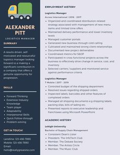 a professional resume template with an image of a truck driver