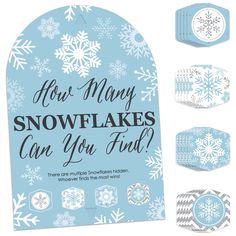 four snowflakes can you find? cards and magnets with instructions to make them look like they are from the movie frozen