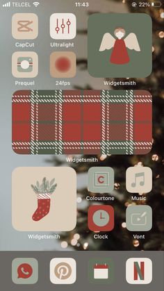 the christmas theme is displayed on an iphone