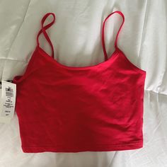 Never Been Worn, Tags Still On! Send Offers, Ships Fast Trendy Red Tank Top For Summer, Red Casual Tank Top For Summer, Red Fitted Tank Top For Summer, Fitted Red Tank Top For Summer, Red Stretch Cropped Tank Top, Red Cropped Stretch Tank Top, Stretch Red Cropped Tank Top, Trendy Red Stretch Crop Top, Fitted Red Tank Top For Spring