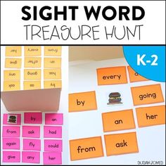 sight word treasure hunt with pictures and words to help students learn how to use sight words