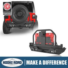 an image of a jeep with the words hoke road make a difference on it