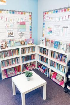 the children's library is clean and ready to be used for their school year