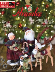 the front cover of an annual magazine with santa and reindeer figurines on it