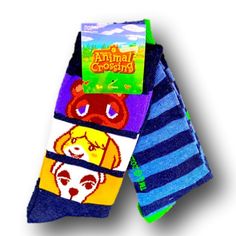 2-Pack Of Funny Novelty Crew Socks. Animal Crossing Design. From The Popular Nintendo Video Game. Nintendo Brand. Blue, Gold, Yellow, White, Purple, Brown, & Green Colors. 98% Polyester, 2% Spandex. Brand New With Tags Attached. Great For Gifts Or Stocking Stuffers! Check Out My Closet For Many Other Funny Socks, Bundle Multiple Items For Better Discounts! Playful Blue Cotton Socks, Cute Blue Socks For Stocking Stuffers, Fun Blue Cotton Socks, Cute Blue Socks For Playtime, Cotton Socks For Winter Playtime, Multicolor Cotton Socks For Playtime, Animal Crossing Design, Video Games Nintendo, New Animal Crossing