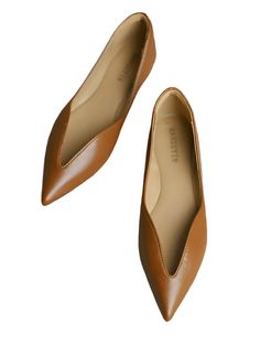 Brown caramel slip on pointed flats shoes - Wapas Medium Width Pointed Toe Flats For Office, Elegant Brown Pointed Toe Flats For Spring, Party Pointed Almond Toe Flats For Fall, Fall Party Pointed Almond Toe Flats, Summer Formal Slip-on Pointed Toe Flats, Spring Office Brown Ballet Flats, Brown Flats With Flat Heel For Party, Brown Pointed Toe Flats For Party, Brown Flat Heel Party Flats