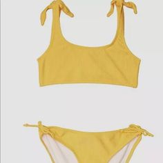 Nwt Cotton On Free Kid's Girl's Yellow Tropic Bikini Swim Set Swimwear Size 16. Condition Is "New With Tags" Disney Bathing Suit, Flower Bathing Suits, Abercrombie Girls, Floral Tankini, Tropical Bikinis, Two Piece Swimwear, Girls Stripes, Print Swimsuit