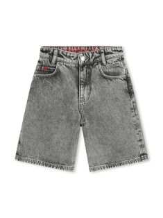 grey cotton denim logo patch to the rear belt loops concealed fly and button fastening classic five pockets Clothing Logo Inspiration, Rubber Label, Boys Denim Shorts, Jeans Patch, Cute Online Clothing Stores, Karl Lagerfeld Kids, Chill Fits, Bermuda Jeans, Stylish Pants