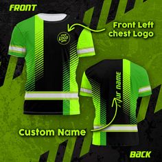 Looking for a hi vis shirt uniform company that can provide reflective stripes in green neon with your custom name and logo? Look no further than our team at Reflective Clothing Inc. We specialize in creating top-quality safety apparel for businesses of all sizes. Contact us today to learn more about our services! Hi Vis Shirt Uniform Company Reflective Stripes Green Neon Custom Name And Logo Safety Workwear For Company, Group, Team Description At Hi Vis Shirt Uniform Company, we offer customiza Safety Workwear, Green Neon, Custom Name, Work Wear, Stripes, Neon, ? Logo, Green