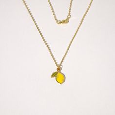 Cute Yellow Necklace For Gifts, Cute Yellow Necklace For Gift, Trendy Yellow Jewelry With Adjustable Chain, Yellow Round Pendant Necklace As Gift, Trendy Yellow Necklace With Adjustable Chain, Yellow Necklaces With Lobster Clasp For Gift, Yellow Charms Necklace As Gift, Yellow Charm Necklace For Gift, Dainty Yellow Necklace For Gifts