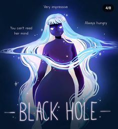 the poster for black hole, which features an image of a woman with long white hair