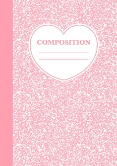 a pink background with a white heart and the words composition