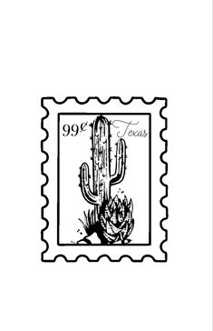 a postage stamp with a cactus on it