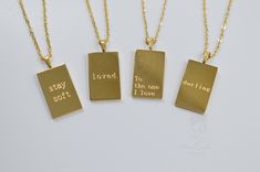 "18k Gold Bead Chain Necklace | Quote Necklace | Spiritual Jewelry | Best Friend Gift | Friendship Necklace| Birthday Gift for Friend ✔ Finish: 18K Gold ✔ Size: Chain- Approx. 8 Inch , Charm- Approx. 1 Inch Thank you so much for visiting our store, we hope you enjoy shopping with us. Be sure to \"Favorite\" our shop 😍 All items are beautifully packaged in a jewelry box and ready to gift. 🎁" Necklace Spiritual, Quote Necklace, Tiny Heart Necklace, Bead Chain Necklace, Birthday Gift For Friend, Dainty Gold Earrings, Engraving Ideas, Message Necklace, Geometric Hoop Earrings