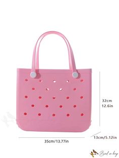 BirdinBag - Outdoor Travel Beach Bag: Waterproof & Portable Handbag for Swimming, with Solid Color Pink Packable Bags For Daily Use, Packable Pink Bags For Daily Use, Rectangular Solid Color Bag For Outdoor Activities, Daily Use Packable Pink Bags, Portable Tote Bag For Outdoor, Pink Reusable Beach Bag, Large Capacity Bags For Summer Outdoor Activities, Waterproof Rectangular Beach Bag, Pink Waterproof Bag For Daily Use