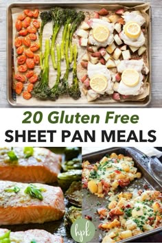 Looking for some gluten free sheet pan dinners but need some suggestions? I've got you covered. Below are 20 sheet pan meals, using a variety of ingredients. There's chicken, sausage, salmon, and some fun breakfast ones too! Check them out and pick one (or several) to add to your weekly meals. Gluten Free Sheet Pan Dinners, Quick Gluten Free Meals, Veggies Dinner, Breakfast Quick, Gluten Free Meal Plan, Pan Kitchen, Fun Breakfast, Pan Sin Gluten, Cookies Gluten Free