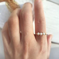 Elegant Tiny White Rings, Elegant 14k Stamped Midi Rings For Wedding, Elegant Stamped 14k Midi Rings For Wedding, Tiny White Rings For Anniversary, Elegant 14k Stamped Midi Wedding Rings, Adjustable Tiny Wedding Ring, Adjustable Dainty Pearl Ring For Anniversary, Dainty Adjustable Pearl Ring For Anniversary, Rings With Pearls