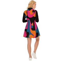 Dive into the mesmerizing world of 60s fashion with our Abstract Op Art Mod Dress. This GOGO Dress is a stunning representation of the iconic Mod style, featuring a vibrant and artistic pattern in shades of blue, pink, black, and orange. The abstract geometric design adds a touch of avant-garde flair, making it a standout piece for any vintage enthusiast. The mini dress silhouette pays homage to the energetic and free-spirited vibes of the 60s, creating a perfect blend of retro and contemporary Mod Style A-line Dress With Retro Print, Fitted Mini Dress With Retro Print In 70s Style, Fitted Mini Dress With Retro Print, 70s Inspired, Retro Print Mini Mod Dress, Mod Style Retro Print Mini Dress, Fitted Retro Mini Dress With Retro Print, Mod Mini Dress With Retro Print, 70s Inspired Mini Dress With Retro Print, Retro A-line Mini Dress With Print