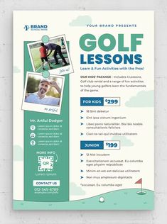 a flyer for a golf lesson