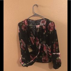 Brand New. Never Worn, Floral On Black, Long Sleeved, Blouse. Wrap Type Fashion Top- Very Cute With High Waisted Skirt! (Check Out My Closet For Several Affordable Choices ) Trendy Floral Print Blouse For Night Out, Casual Floral Print Blouse For Date Night, Casual Floral Print Blouse For Night Out, Fashion Nova Tops, Fashion Top, Fashion Nova, High Waisted Skirt, Top Styles, Top Blouse