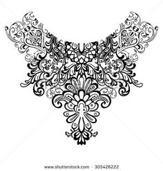 an ornate black and white pattern on a white background with the word's name below it