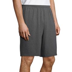 Gear up for a HIIT workout or a casual walk wearing this pair of men's active shorts from Champion. They are made from breathable cotton-jersey with an elastic-waistband and side slip pockets. Front Style: Flat FrontClosure Type: Full ElasticFit: Loose FitPockets: 2 Front Slip PocketsRise: At WaistShort Length: Mid LengthFiber Content: 100% CottonFabric Description: JerseyInseam: 10 InCare: Machine Wash, Tumble DryShorts Type: Workout Shorts, Running ShortsCountry of Origin: Imported Gray Moisture-wicking Athletic Shorts With Relaxed Fit, Relaxed Fit Gray Athletic Shorts With Moisture-wicking, Gray Moisture-wicking Athletic Shorts, Comfortable Cotton Athletic Shorts With Moisture-wicking, Moisture-wicking Gray Cotton Shorts, Moisture-wicking Cotton Gray Shorts, Moisture-wicking Cotton Shorts In Gray, Cotton Shorts For Sports Events, Gray Moisture-wicking Cotton Shorts