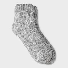 Enhance your socks collection with the Women's Pointelle Sweater Knit Reading Ankle Socks with Faux Shearling Lining and Grippers - 4-10. These socks are made in a cozy pointelle sweater knit with plush faux shearling lining that provides luxurious warmth and comfort. They are the perfect lounge socks to snuggle up in while reading a book and make an excellent gift. Women Ugg Socks, Warm Gray Casual Socks, Soft Gray Winter Socks, Cozy Gray Comfortable Socks, Cozy Mid-calf Comfortable Socks, Pointelle Sweater, Slipper Socks, Boot Socks, Ankle Socks