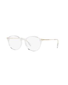 Burberry Woman  Transparent Size: 51 Classic Clear Sunglasses For Formal Occasions, Formal Clear Glass Sunglasses, Formal Clear Rimless Sunglasses, Elegant Clear Anti-reflective Sunglasses, Modern Clear Round Frame Sunglasses, Elegant Rimless Clear Sunglasses, Elegant Clear Round Frame Sunglasses, Burberry Eyewear, High Cheekbones